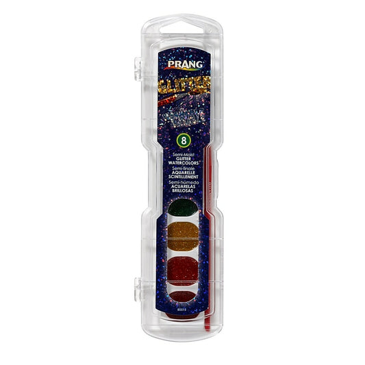 Prang Glitter Washable Watercolours with Brush, 6 Pack