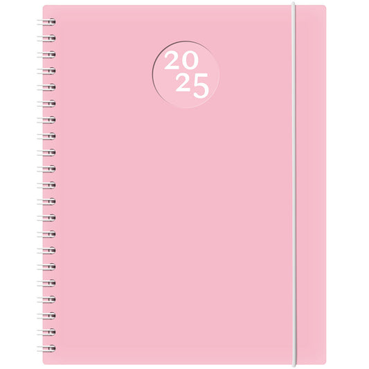 W. Maxwell 2025 Kibo Daily Planner - 8.25" x 11" - Pink - Bilingual