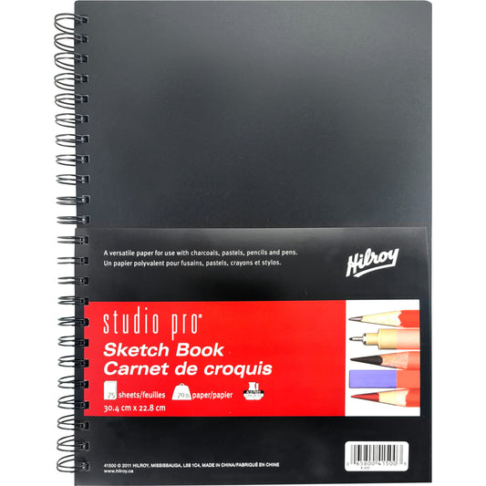Carnet de croquis Studio Pro Poly - 30,5 cm (H) x 23,8 cm (L) - Papier sans acide 70 livres - 75 feuilles