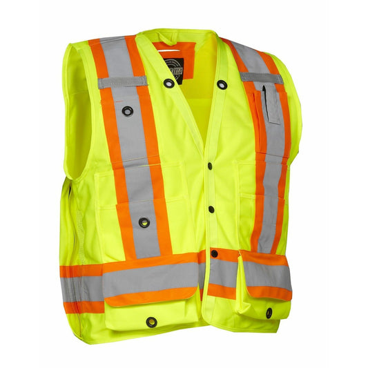 Gilet de sécurité haute visibilité Forcefield pour géomètre - Taille M - Jaune citron