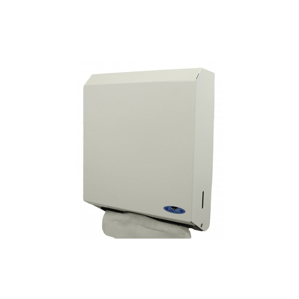 Distributeur d'essuie-mains en papier Frost à plis multiples et pliés en C - Revêtement en poudre blanc