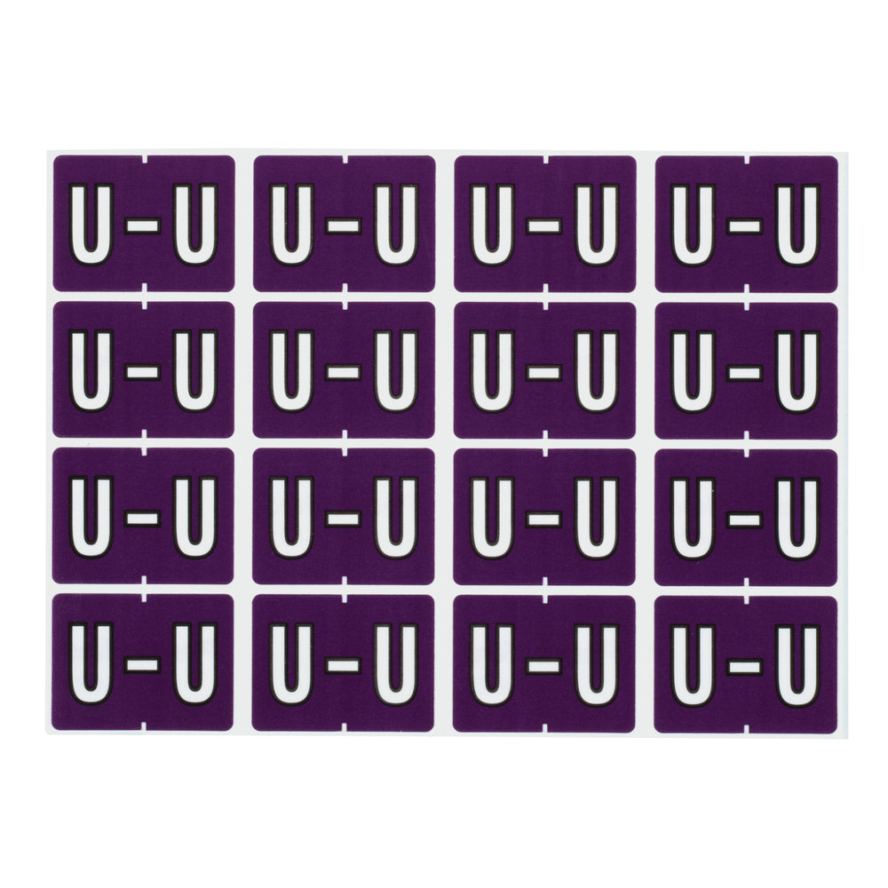 Étiquettes de classement Pendaflex AZ à onglets violets - U - Paquet de 240