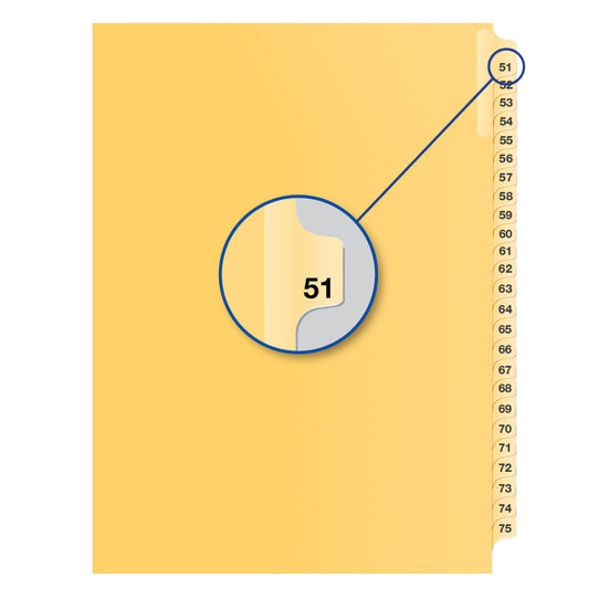 Legal Exhibit Dividers Buff #51 Letter Size, Pack of 25