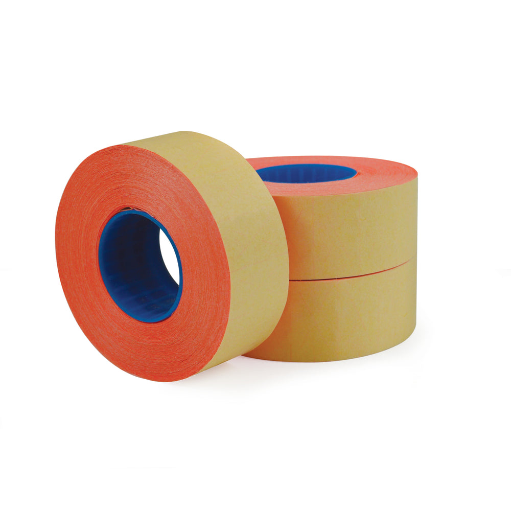 Étiquettes Garvey pour pistolet de mesure de prix Garvey 2212 - 1 ligne - Rouge - 3 rouleaux de 1 200 étiquettes (098617)