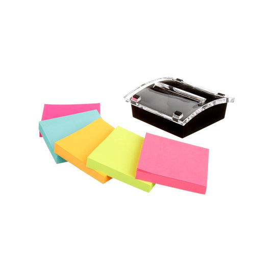 Notes pop-up Post-It avec distributeur - Couleurs vives assorties - 76 mm l x 76 mm L (3 po x 3 po) - Paquet de 12