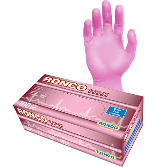 Ronco Touch Nitrile Gloves - Pink - Small - 100 Pack