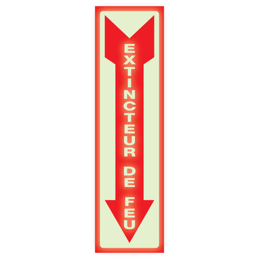 Headline Sign Glow In The Dark Fire Extinguisher Sign - French