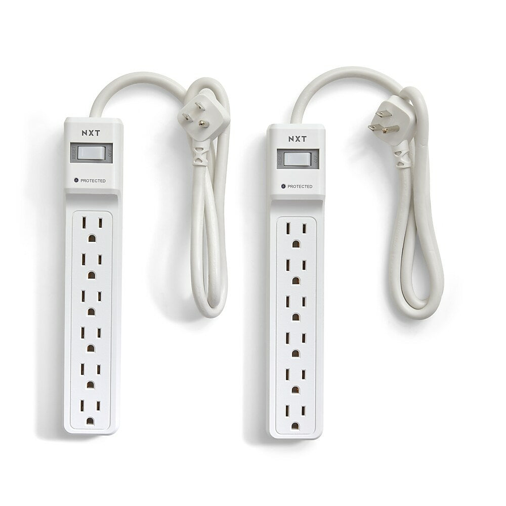 Parasurtenseur 6 prises NXT Technologies NX54311-CA, blanc, lot de 2