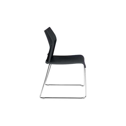 Global Duet Armless Stacking Chair - Black