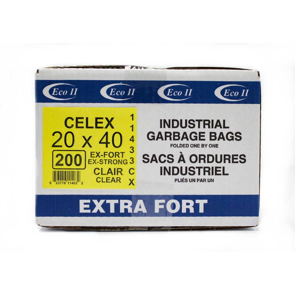 Eco II Garbage Bags - 20" x 40" -  Extra Strong - Clear - 200 Pack