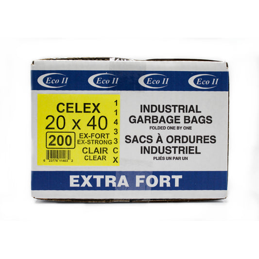 Eco II Garbage Bags - 20" x 40" -  Extra Strong - Clear - 200 Pack