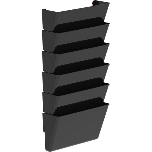 Storex Eco-Friendly Wall Files - Letter Size - Black - 6 Pack