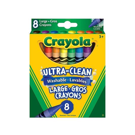 Grands crayons lavables ultra-propres Crayola - 8 pièces