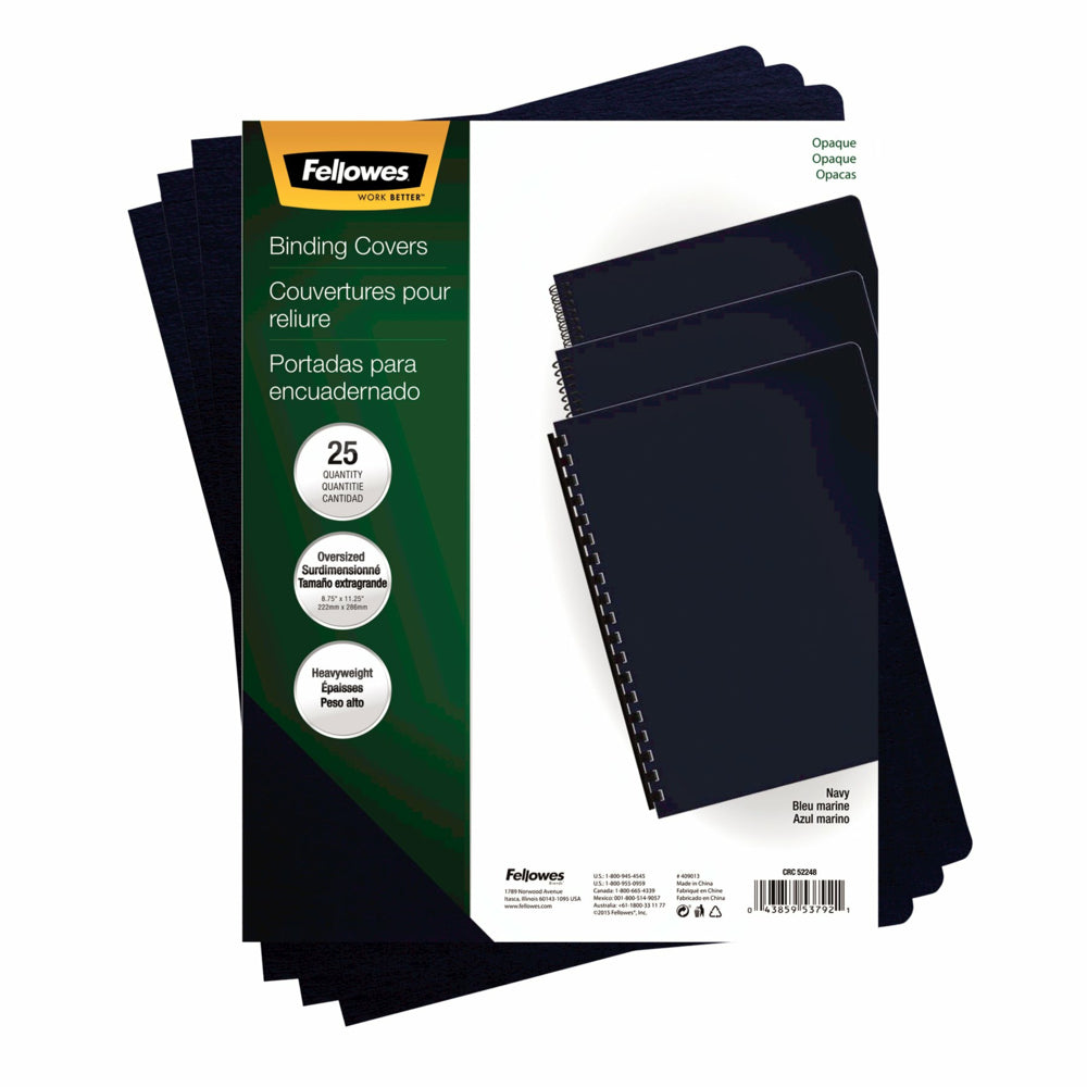 Couvertures de présentation Fellowes Futura – Bleu marine – Lot de 25