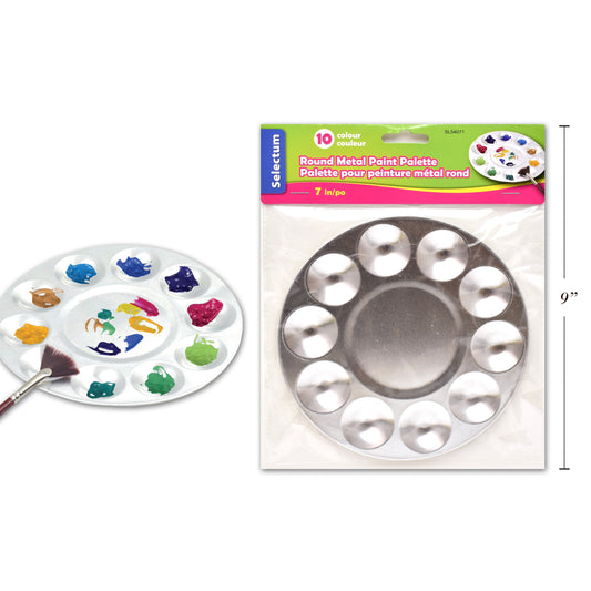 Palette de peinture ronde Selectum 7" - Aluminium - 10 emplacements
