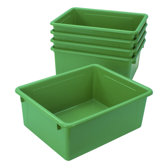 Storex Deep Storage Tray - Green - 5 Pack