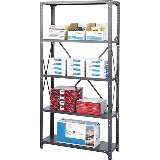 Étagère en acier Safco, 91,4 cm x 45,7 cm, 5 tablettes, gris foncé