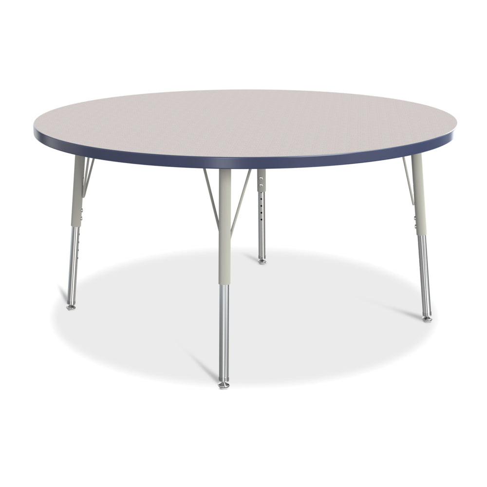 Jonti-Craft Berries Round Activity Table - 48" Diameter - 15-24"H - Freckled Grey/Navy