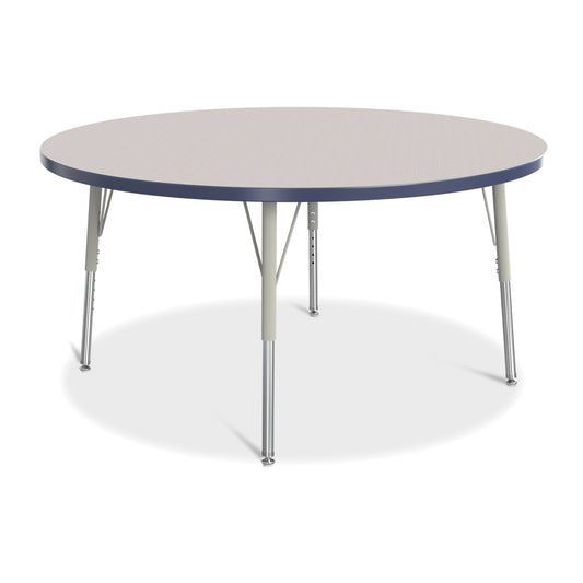 Jonti-Craft Berries Round Activity Table - 48" Diameter - 15-24"H - Freckled Grey/Navy