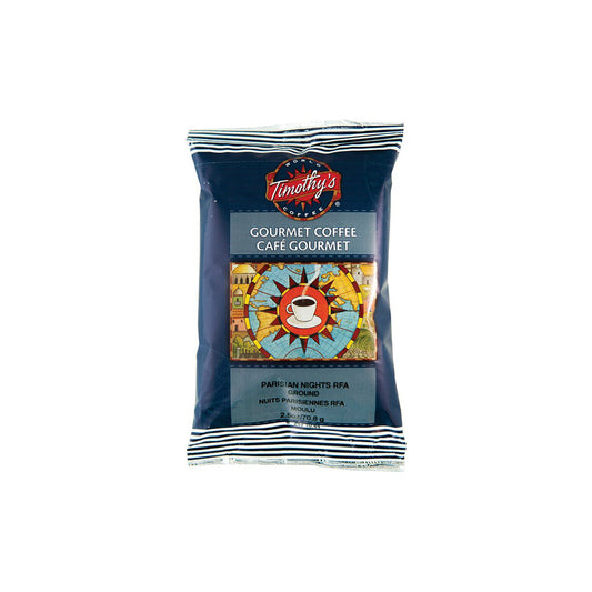 Timothy's Parisian Nights - Torréfaction foncée - 70 g de café moulu - Paquet de 24