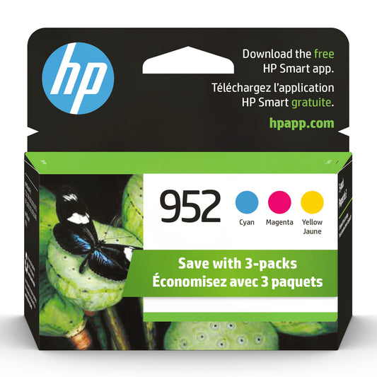HP 952 Cyan, Magenta & Yellow Original Ink Cartridges, 3/Pack (N9K27AN)