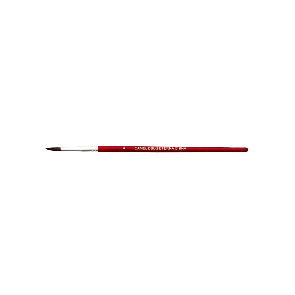 DBLG Imports Round Camel Hair Paint Brush - Size 6 - 12 Pack