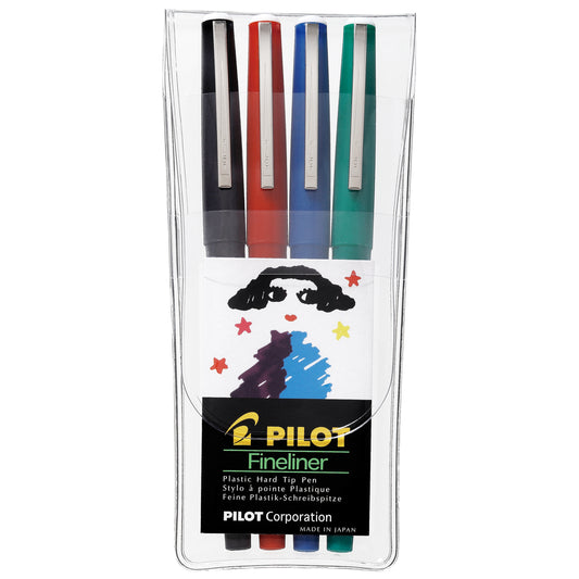 Marqueurs Pilot Fineliner – Extra fin – Couleurs assorties – Lot de 4