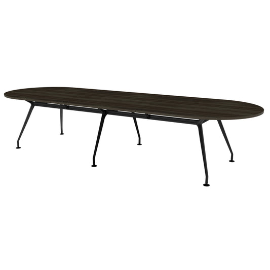 Heartwood HDL Innovations Upscale 10 Person Racetrack Boardoom Table - Grey Dusk Black