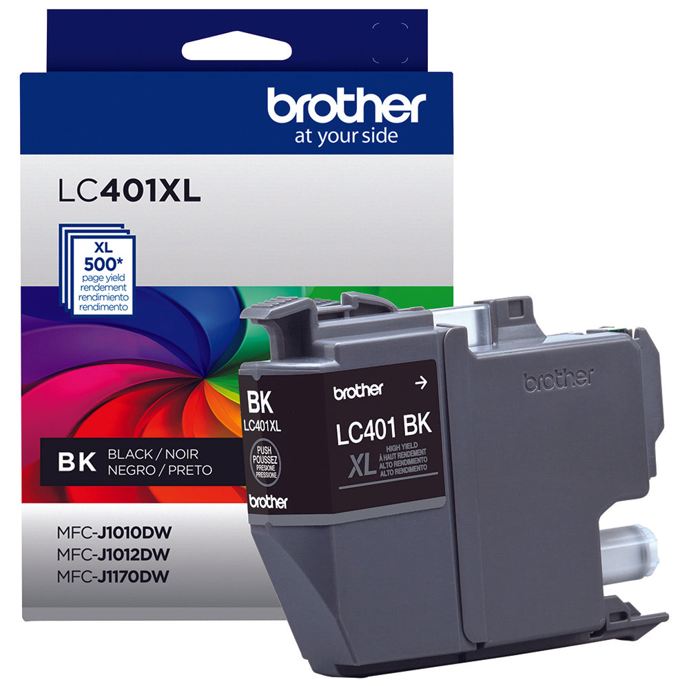 Cartouche d'encre noire haute capacité Brother LC401XLBK authentique