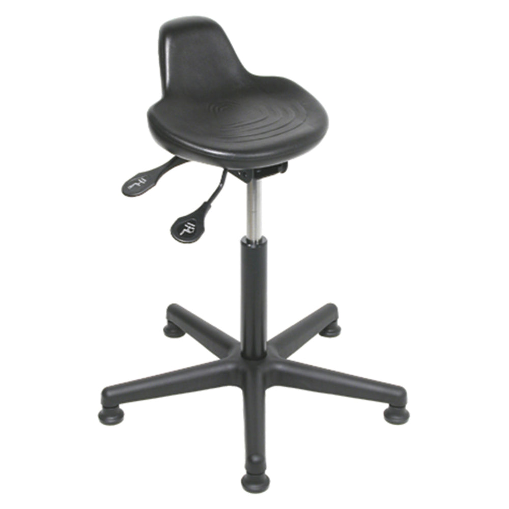 Tabouret industriel assis/debout Horizon Shoptech - Noir