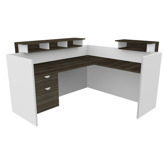 Heartwood HDL Innovations Modern Reception Desk - Grey Dusk/Pure White
