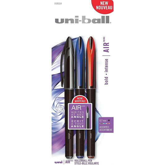 Stylo roller Uni-Ball Air, 0,7 mm, assorti, lot de 3