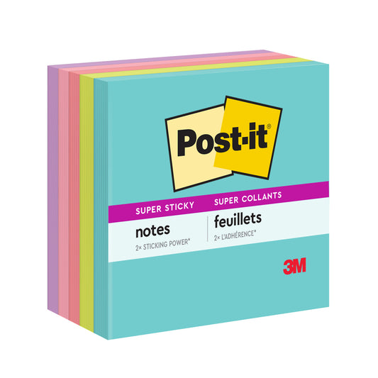 Post-it Super Sticky Notes - 3" x 3" - Supernova Neons Collection - 450 sheets - 5 Pack
