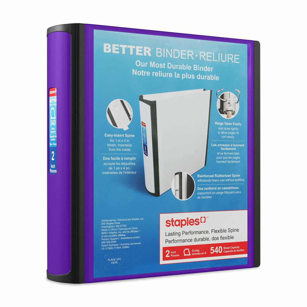 Staples Better Binder - 2" - Purple