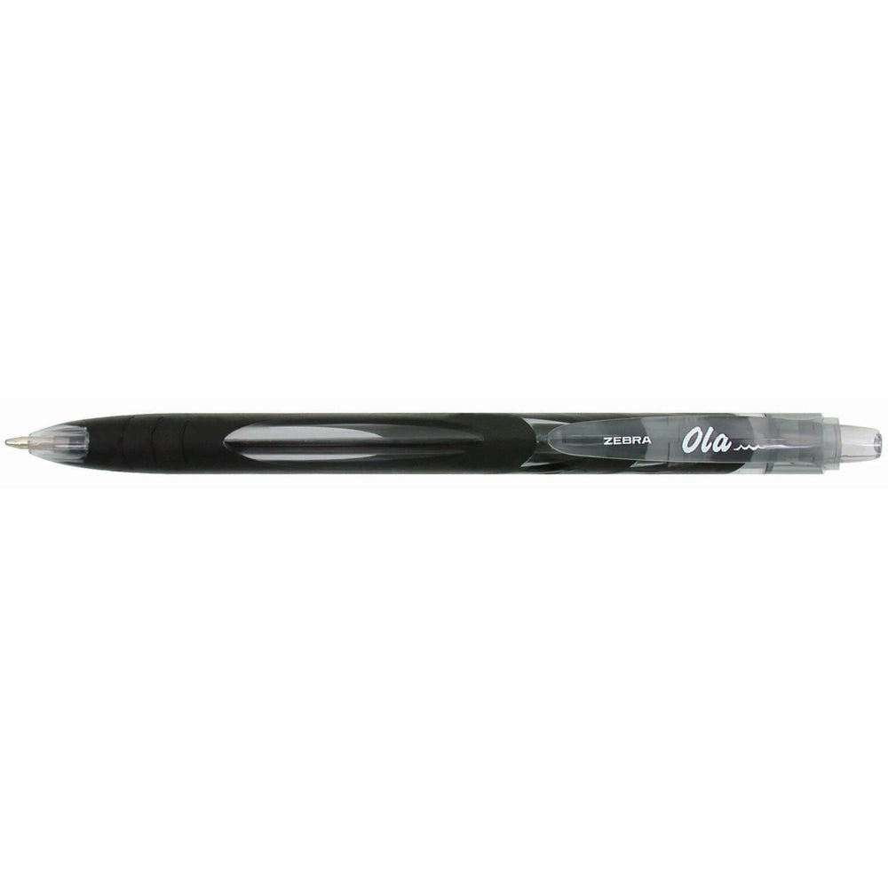 Stylo à bille rétractable Zebra Ola - Noir - Lot de 12