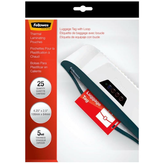 Fellowes Laminating Pouches - Luggage Tag - 5 mil - 25 Pack