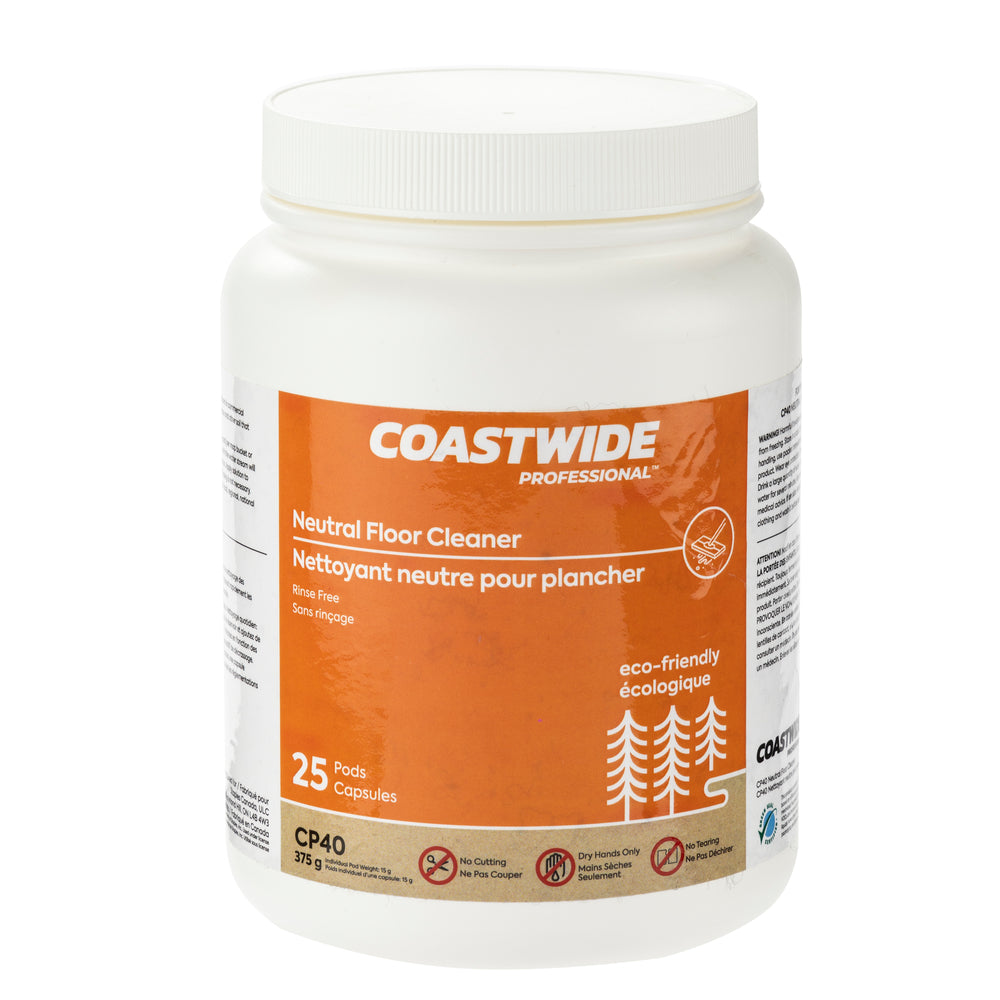 Coastwide Professional CP40 Neutral Floor Cleaner - 375 g - 25 Pods per Pack