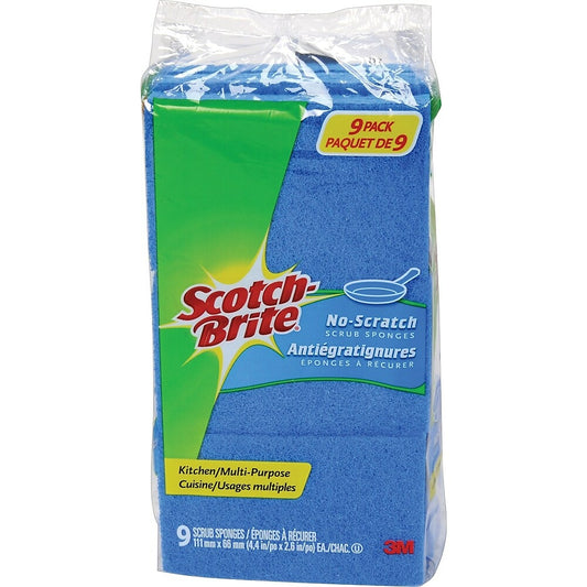 Éponges à récurer anti-rayures Scotch-Brite, paquet de 9