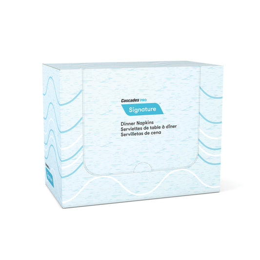 Cascades PRO Signature 1-Ply Airlaid Dinner Napkins - 1/8 Fold - White - 8 Packs of 50