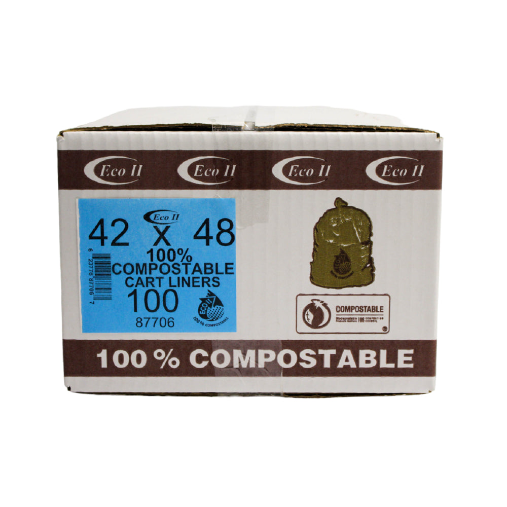 ECO II 100% Compostable Industrial Bags - 42" x 48" - Frosted - 100 Pack
