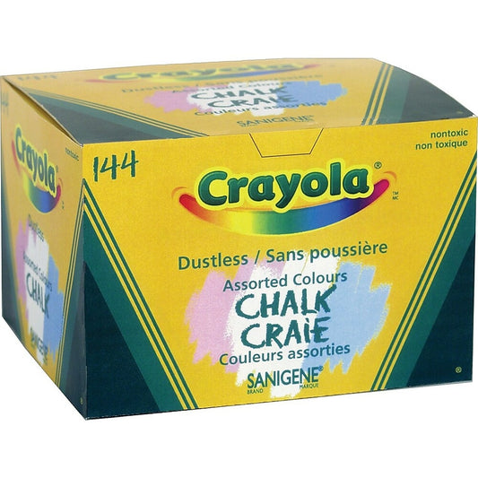Craie colorée sans poussière Crayola, paq./144