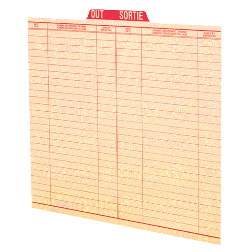 Pendaflex Cardboard Stock Vertical Out Guides, Buff, Letter Size, 17 pt., Bilingual, 100 Pack