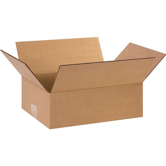 Staples Corrugated Shipping Box - 12" L x 9" W x 4" H - Kraft - 25 Pack