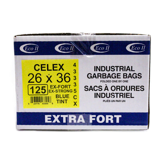 Eco II Garbage Bags - 26" x 36" - Extra Strong - Blue Tint - 125 Pack