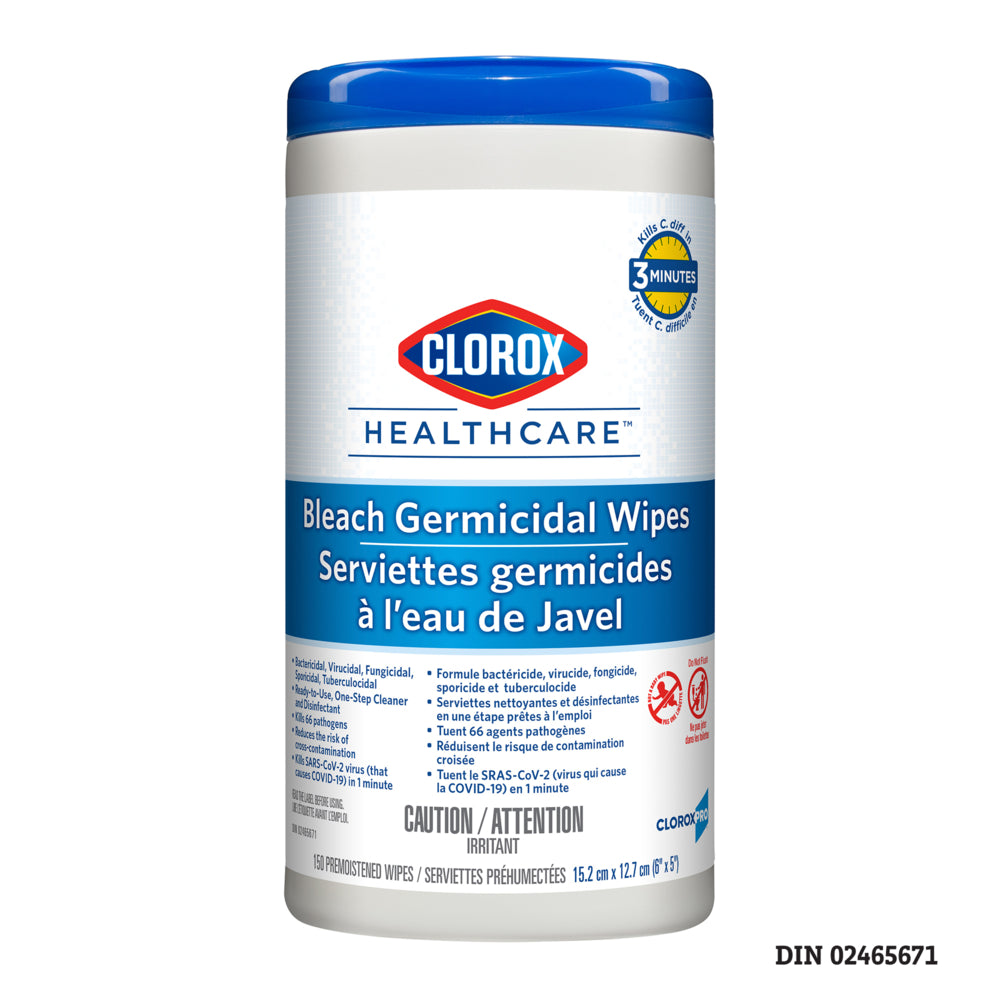 Clorox Healthcare Professional Disinfecting Bleach Wipes - 150 Wipes