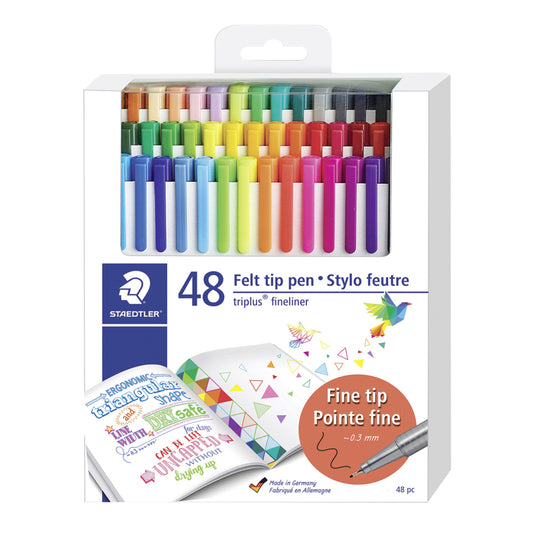 Staedtler triplus Fineliners - Assorted Colours - 48 Pack