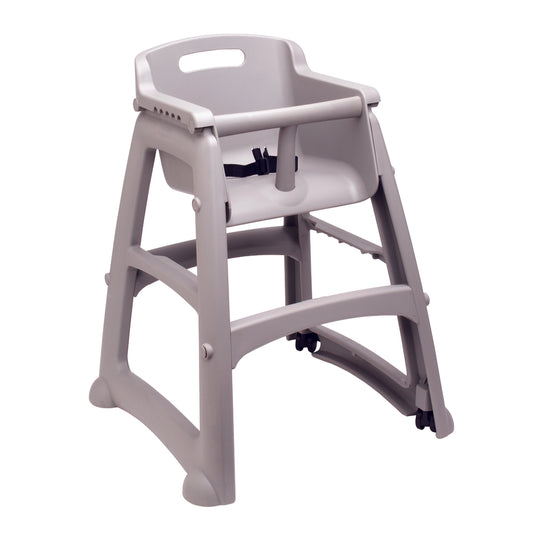 Chaise haute robuste Rubbermaid Commercial avec roulettes - Platine