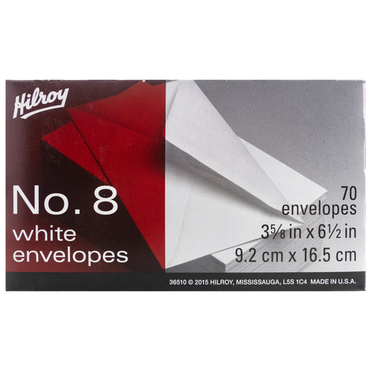 Hilroy #8 Plain Envelopes - White - 70 Pack