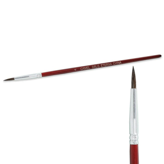 Round Camel Hair Paint Brush Size 4, 12/pkg