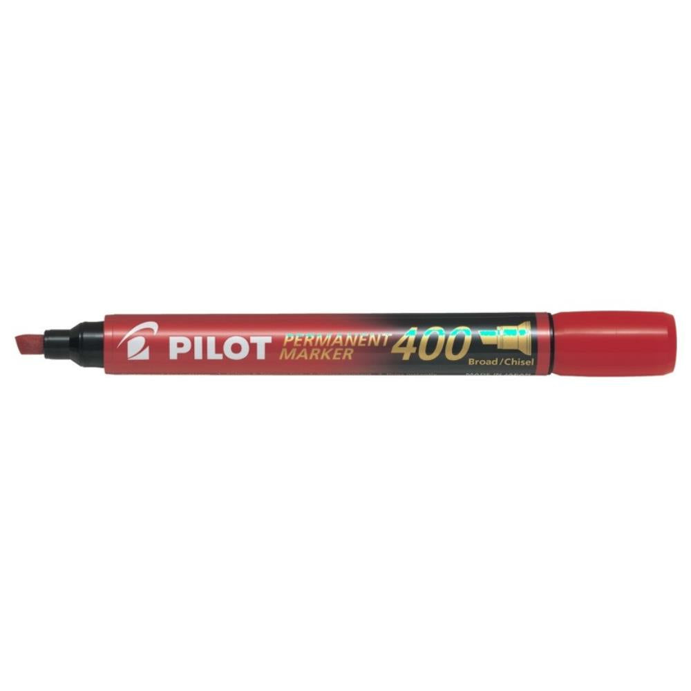 Marqueur permanent Pilot, pointe biseautée, rouge, 12/boîte